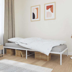 vidaXL Metal Bed Frame without Mattress White 90x200cm 1