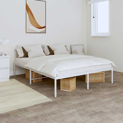 vidaXL Metal Bed Frame without Mattress White without Headboard