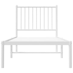 vidaXL Metal Bed Frame without Mattress with Headboard White 75x190cm 5