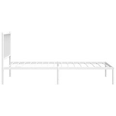 vidaXL Metal Bed Frame without Mattress with Headboard White 75x190cm 6