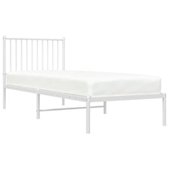 vidaXL Metal Bed Frame without Mattress with Headboard White 80x200cm 4