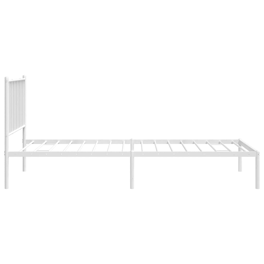 vidaXL Metal Bed Frame without Mattress with Headboard White 80x200cm 6