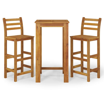 3 Piece Garden Bar Set Solid Wood  Acacia