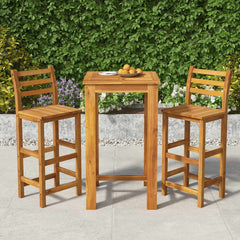 5 Piece Garden Bar Set Solid Wood Acacia 60 cm table length Bar chairs with backrest 2