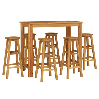 7 Piece Garden Bar Set Solid Wood  Acacia