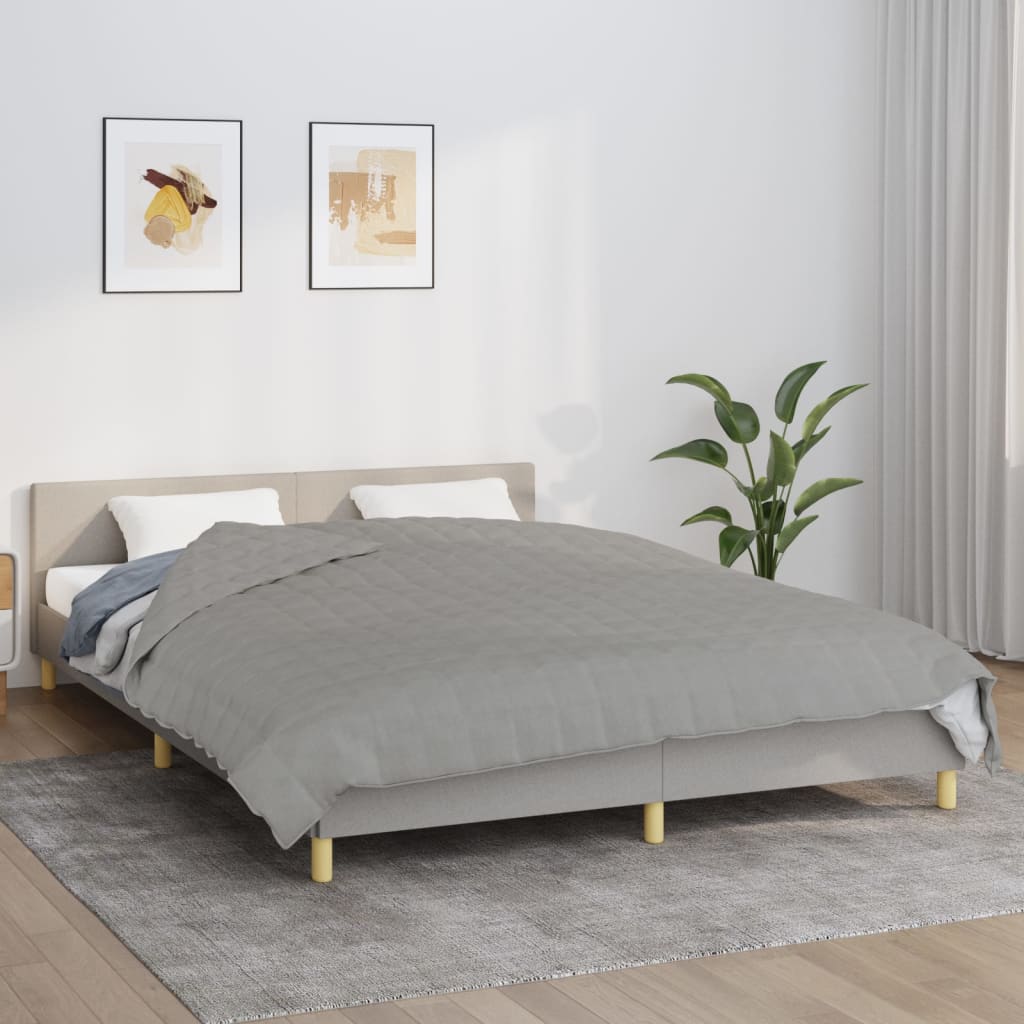vidaXL Weighted Blanket Grey 220x230 cm King 11 kg Fabric 1