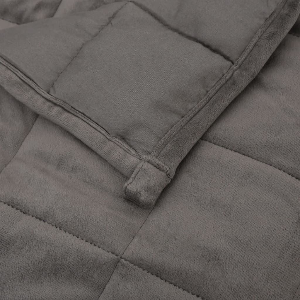 vidaXL Weighted Blanket Grey 140x200 cm Single 6 kg Fabric 5