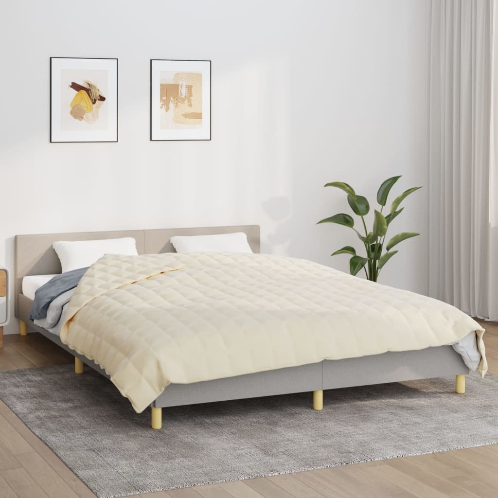 vidaXL Weighted Blanket Light Cream 200x230 cm 13 kg Fabric 1