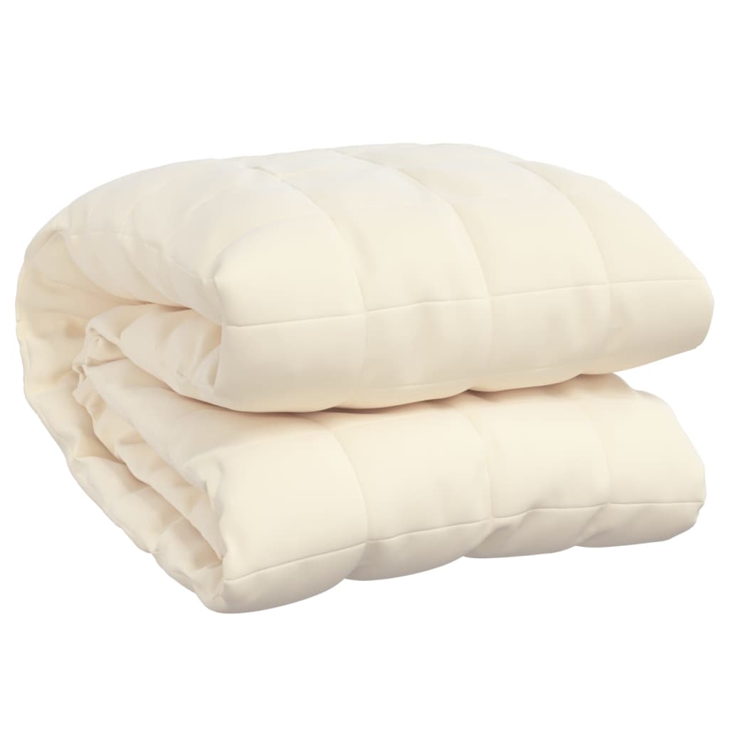 vidaXL Weighted Blanket Light Cream 220x230 cm King 11 kg Fabric 2