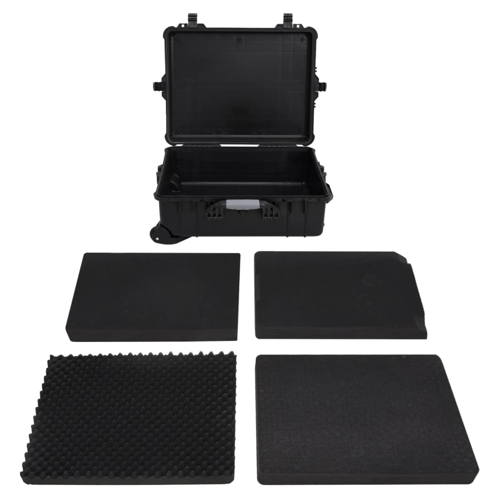 vidaXL Wheeled Flight Case Black 63x50x23 cm PP 2