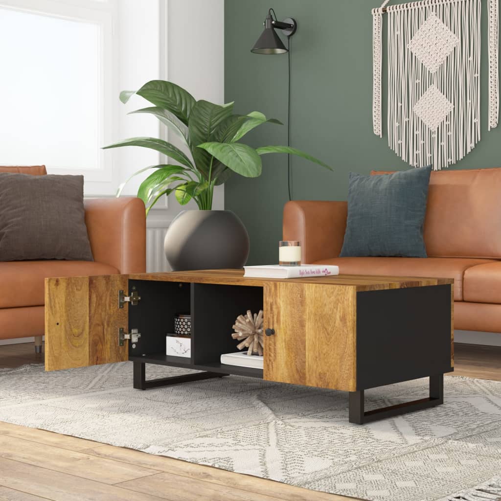vidaXL Coffee Table 100x54x40 cm Solid Wood Mango&Engineered Wood 3