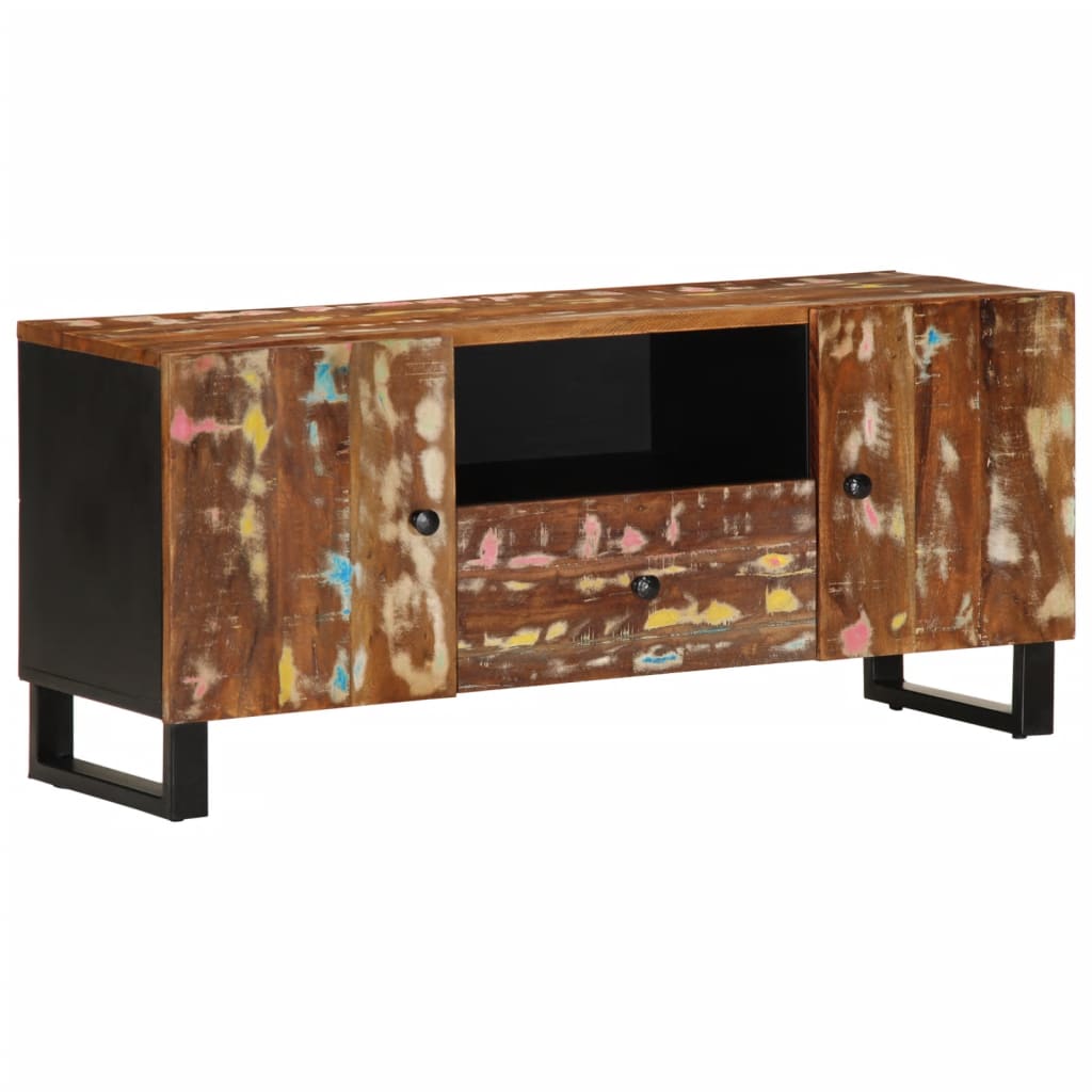 TV Cabinet 105x33,5x46 cm Solid Wood Mango&Engineered Wood Multicolour