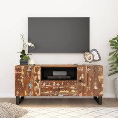 TV Cabinet 105x33,5x46 cm Solid Wood Mango&Engineered Wood Multicolour