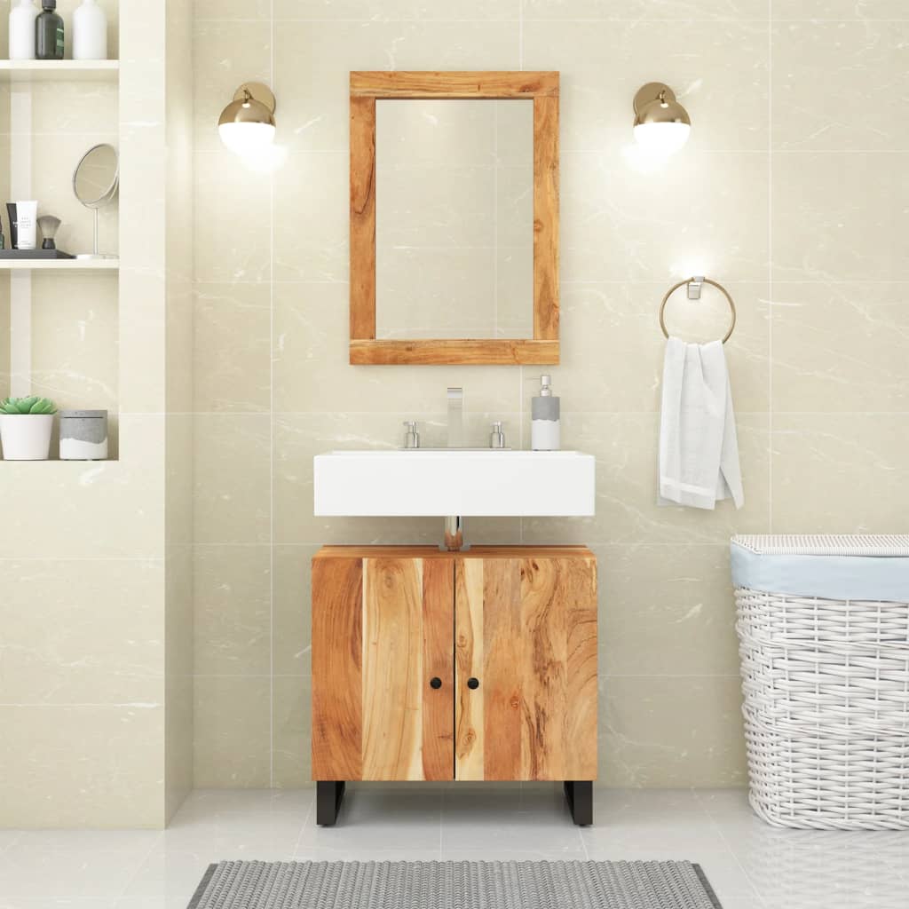 Sink Cabinet 62x33x58 cm Solid Wood Mango and Engineered Wood Brown