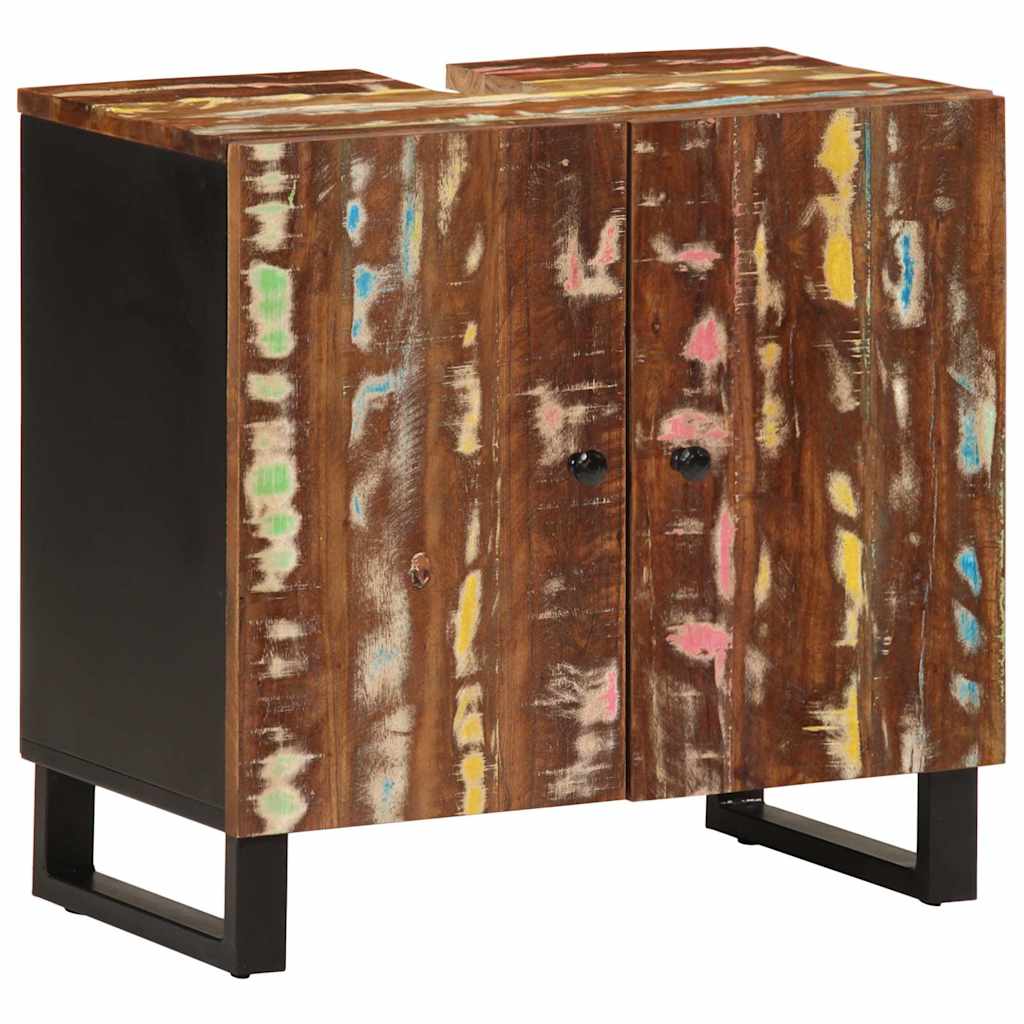 Sink Cabinet 62x33x58 cm Solid Wood Mango and Engineered Wood Multicolour