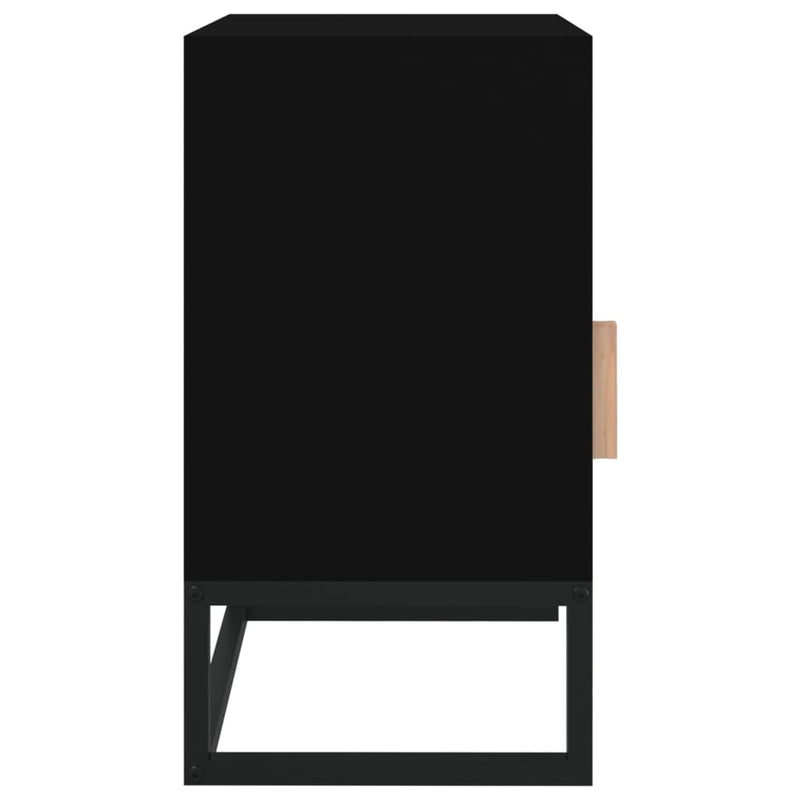 Bedside Cabinet Black 40x30x55.5 cm Engineered Wood&Iron