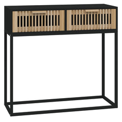 Console Table 80x30x75 cm Engineered Wood and Iron Black