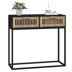 vidaXL Console Table Black 80x30x75 cm Engineered Wood and Iron 3