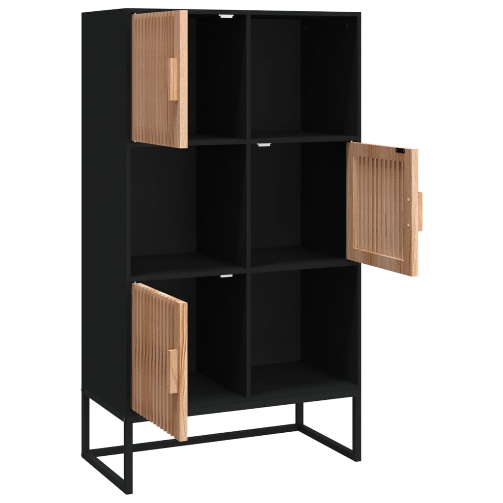 Highboard Black Engineered Wood, image 4