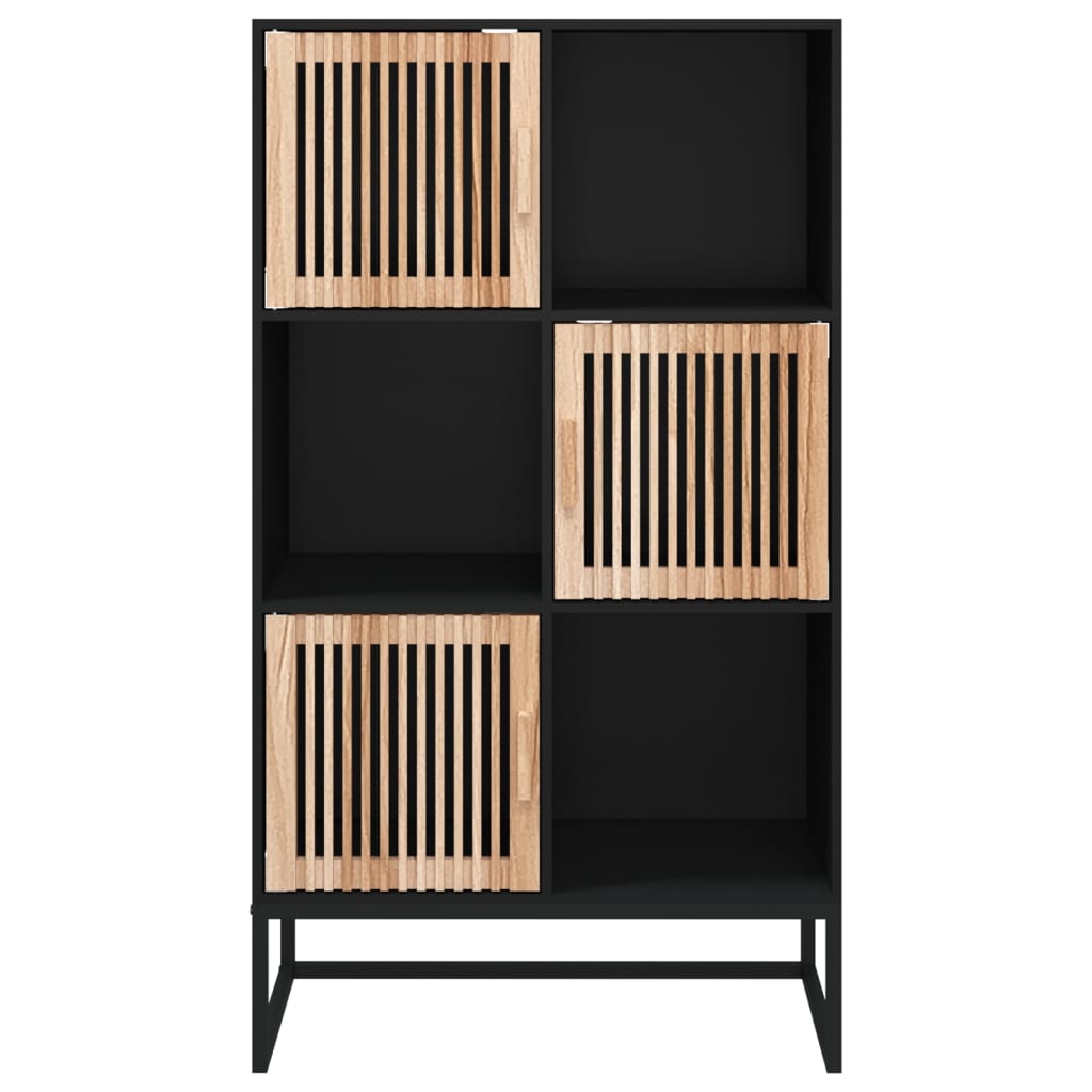Highboard Black Engineered Wood, image 5