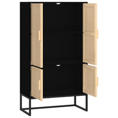 vidaXL Highboard Black 70x35x125 cm Engineered Wood 4