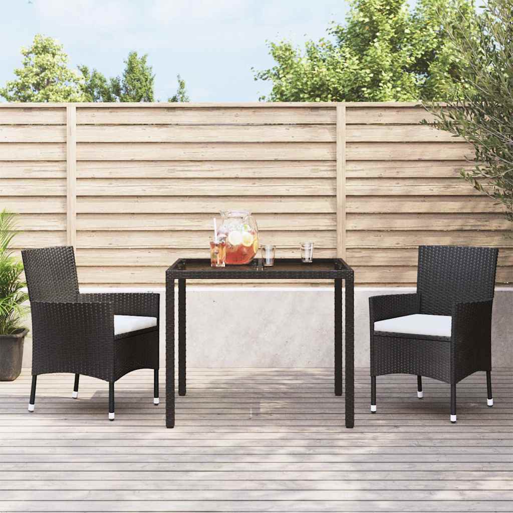 Garden Chairs with Cushions Poly Rattan Black 2