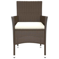Garden Chairs with Cushions Poly Rattan Brown 4