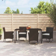 Garden Chairs with Cushions Poly Rattan Brown 4