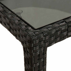vidaXL Garden Table Black 150 x 90 x 75 cm Poly Rattan 6