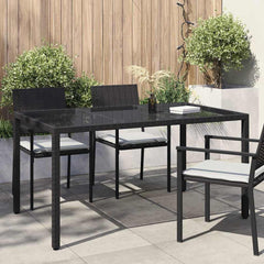 vidaXL Garden Table Black 150 x 90 x 75 cm Poly Rattan 1