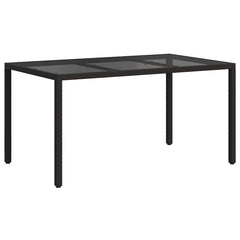 vidaXL Garden Table Black 150 x 90 x 75 cm Poly Rattan 5
