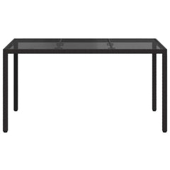 vidaXL Garden Table Black 150 x 90 x 75 cm Poly Rattan 3