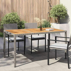 Garden Table Grey 150 x 90 x 75 cm Poly Rattan Grey and natural