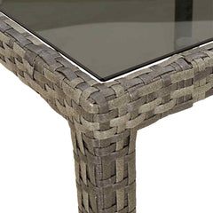Garden Table Poly Rattan Depth 90 cm Width 190 cm Grey and black