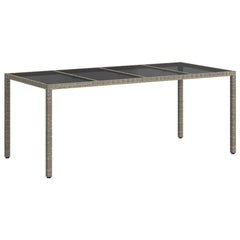 Garden Table Poly Rattan Depth 90 cm Width 190 cm Grey and black
