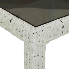 Garden Table Pure Poly Rattan Depth 100 cm White and black