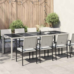 Garden Table Pure Poly Rattan Depth 100 cm White and black