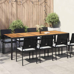 Garden Table Pure Poly Rattan Depth 100 cm Black and natural