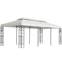 vidaXL Gazebo with Double Roof White 6x3 m Steel 1