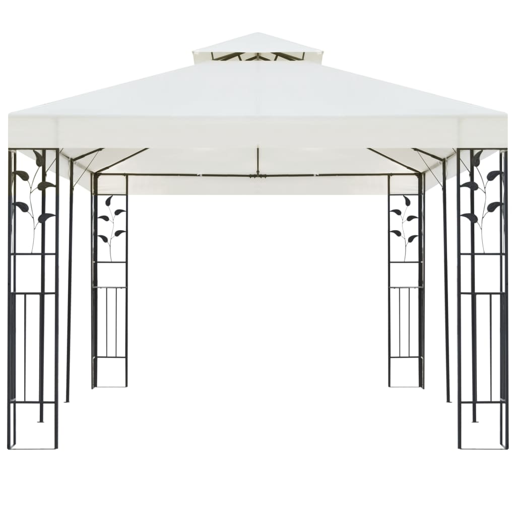 vidaXL Gazebo with Double Roof White 6x3 m Steel 3