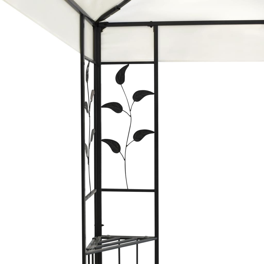 vidaXL Gazebo with Double Roof White 6x3 m Steel 4