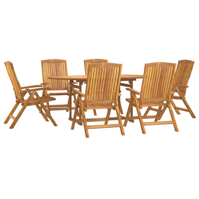 7 Piece Garden Dining Set Solid Wood Teak