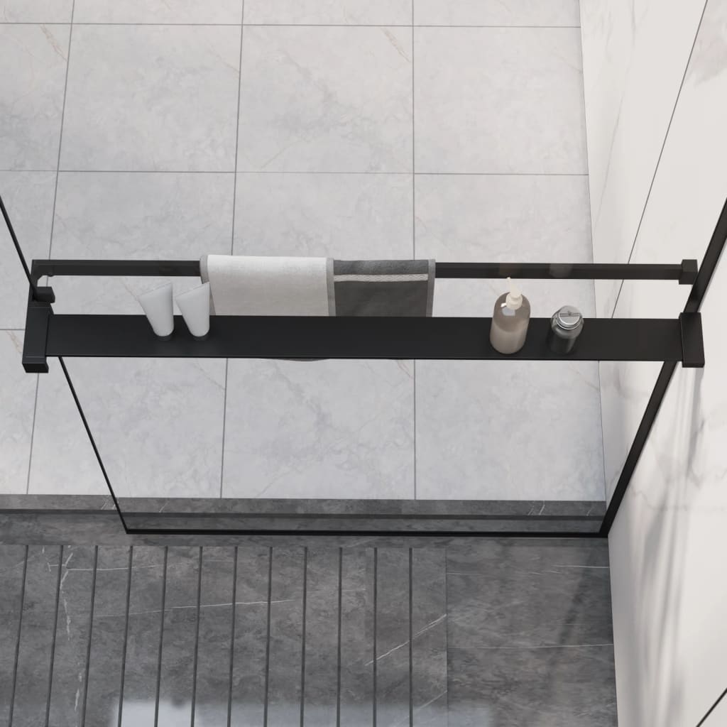 Shower Shelf for Walk-in Shower Wall Aluminium Black 80 cm
