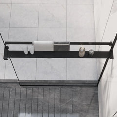 Shower Shelf for Walk-in Shower Wall Aluminium Black 80 cm