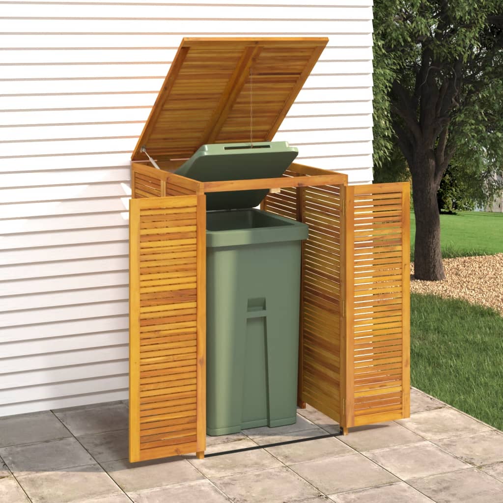 Single Garbage Bin Shed 70x89x117 cm Solid Wood Acacia 1 bin