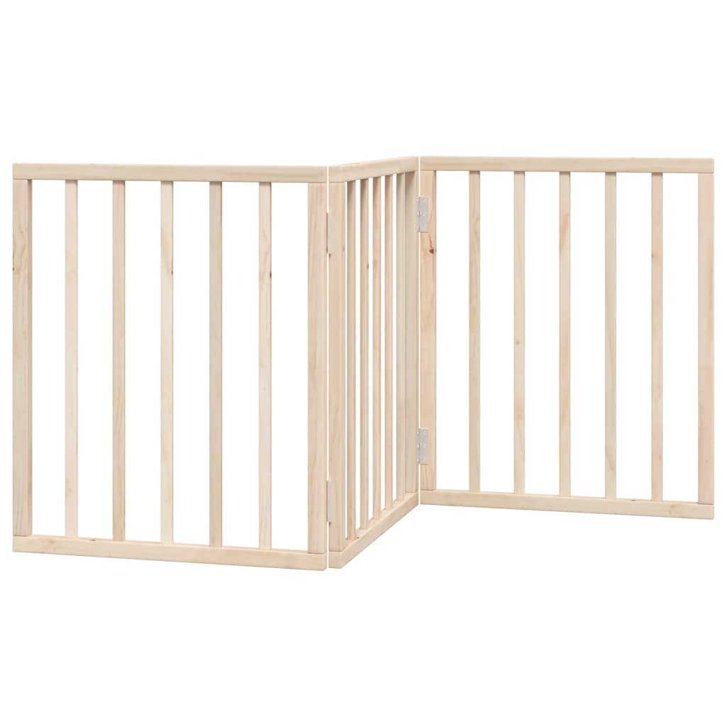 vidaXL Dog Gate Foldable 3 Panels 150 cm Poplar Wood 2