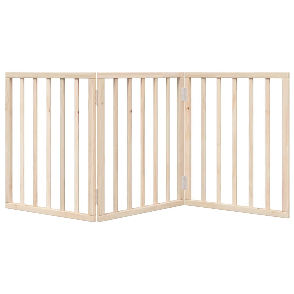 vidaXL Dog Gate Foldable 3 Panels 150 cm Poplar Wood 4