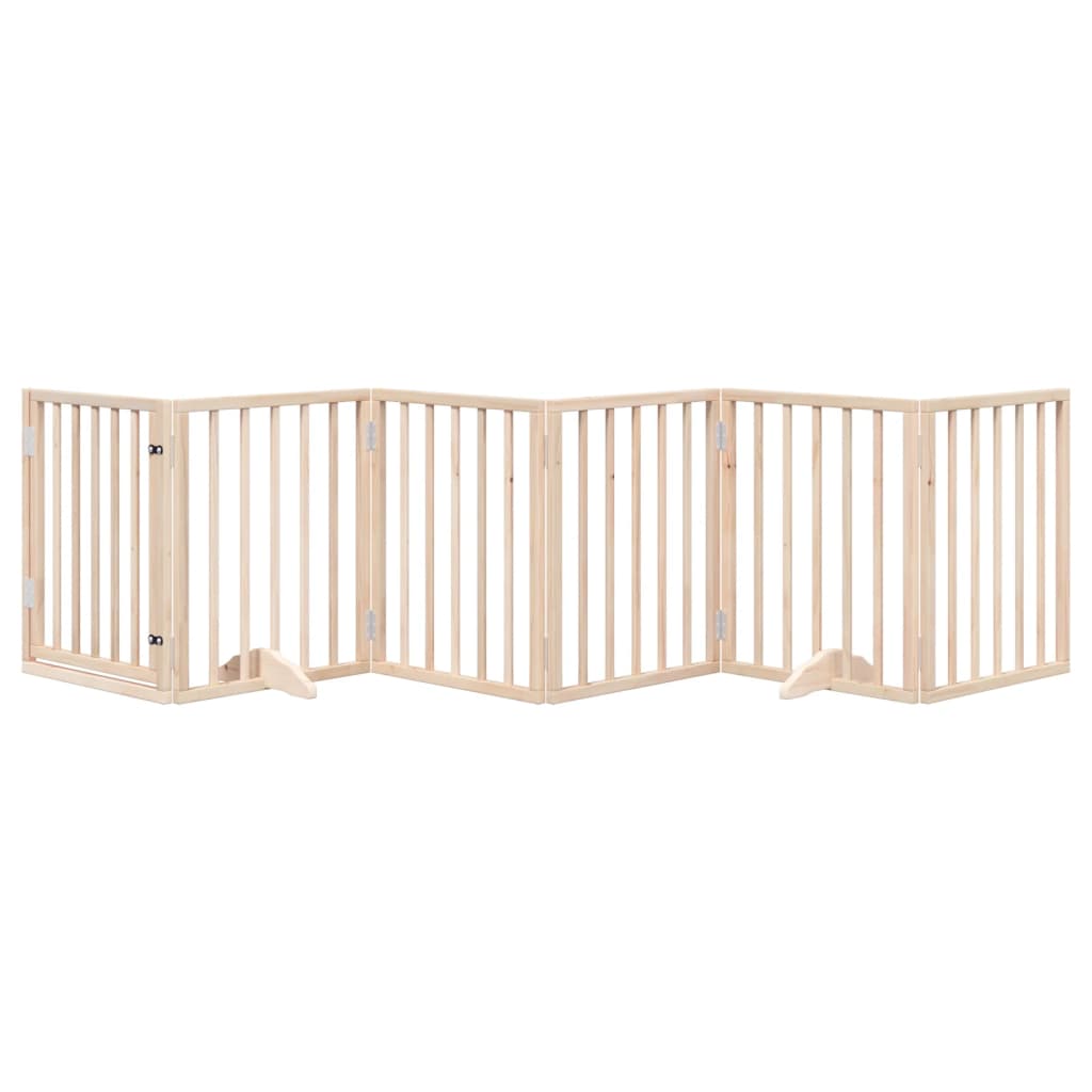 vidaXL Dog Gate with Door Foldable 6 Panels 300 cm Poplar Wood 3