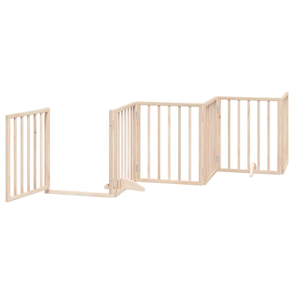 vidaXL Dog Gate with Door Foldable 6 Panels 300 cm Poplar Wood 4