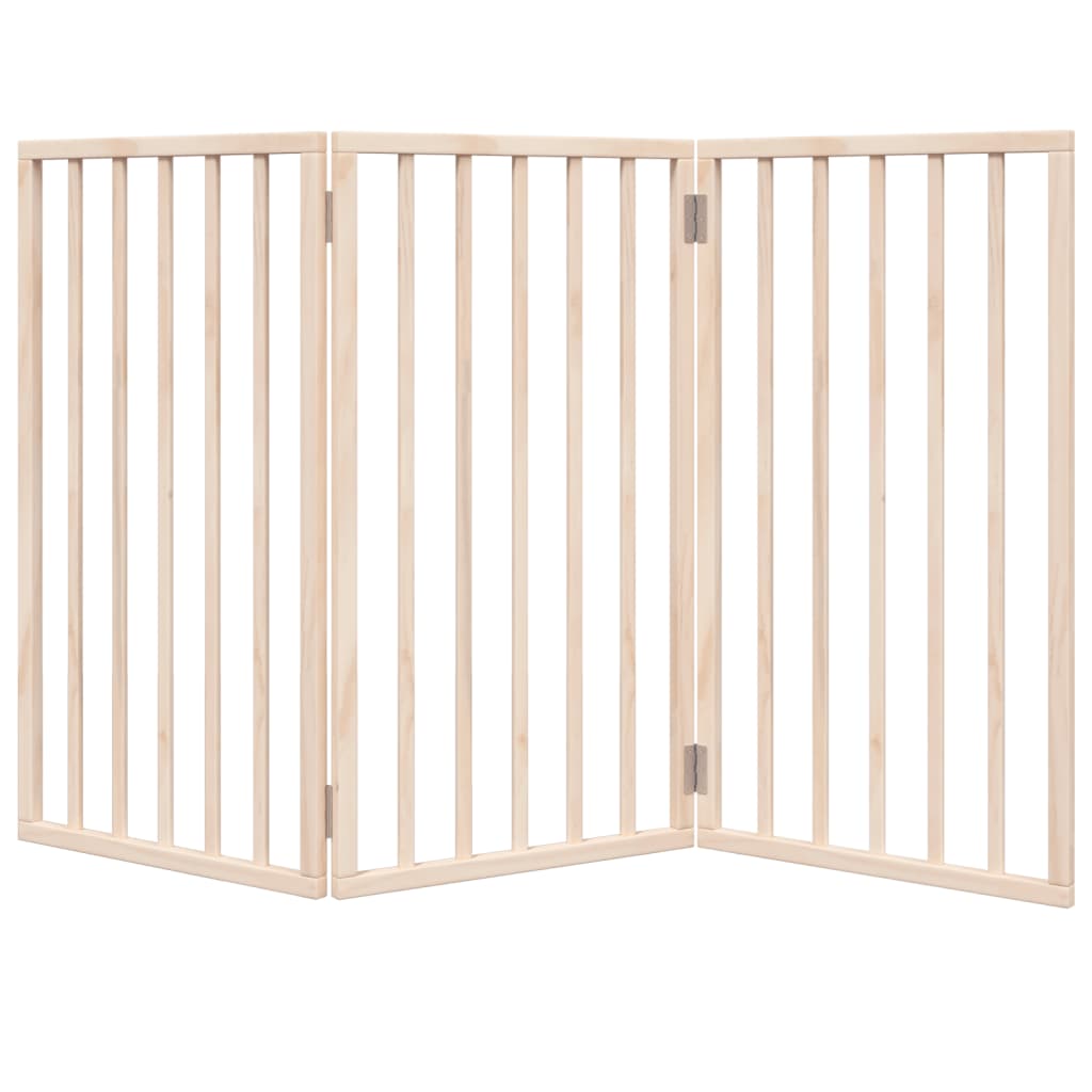 vidaXL Dog Gate Foldable 3 Panels 150 cm Poplar Wood 4